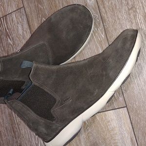 Geox dark gray green suede Chelsea boots. Size 12